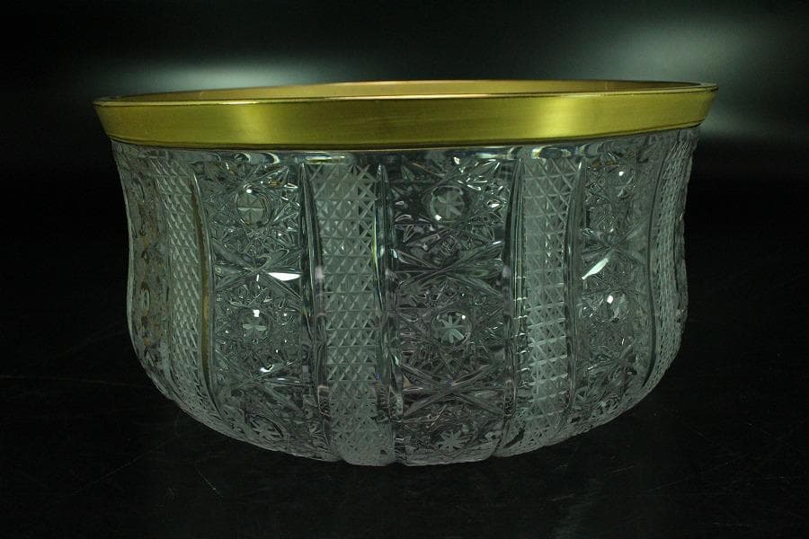懐石 金縁 硝子 鉢 美品(K-A361)