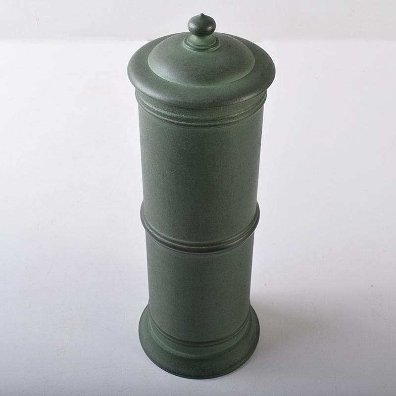 高岡銅器　鋳物師　大野芳光作　唐銅　経筒花入　共箱　M　R8710