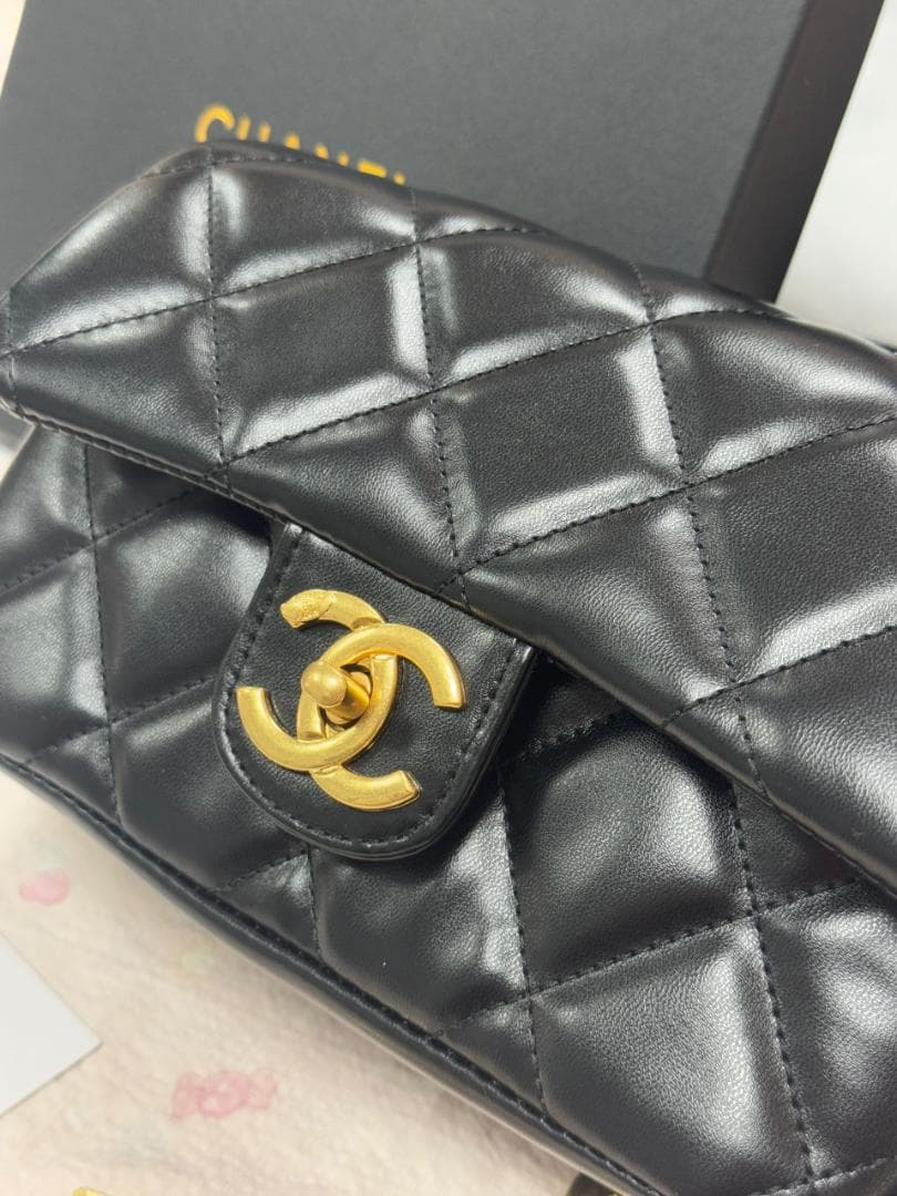 VIP顧客 ★ ブラックレザーショルダーバッグ okda