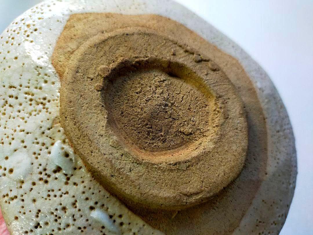 ♥美濃焼　志野　茶碗　桐箱　仕覆　付き　骨董品