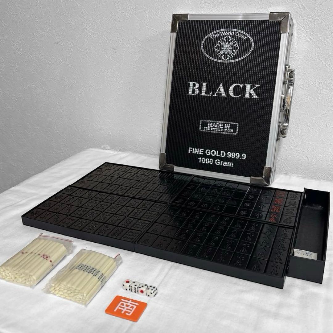 ◆超レア◆市川屋 麻雀牌 オールブラック blacb fine gold