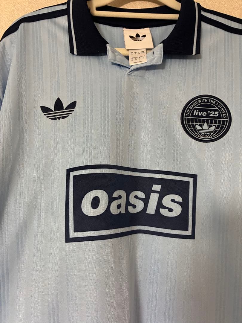 adidas oasis ライトブルーシャツ Lサイズ