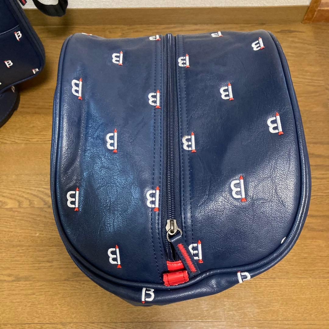 BEAMS ビームスゴルフ キャディバッグ オシャレ 可愛い ネイビー ティー柄