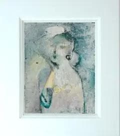 油絵 菅家令子 絵 絵画インテリア 額付(黒) uF6-071802 人物 女性
