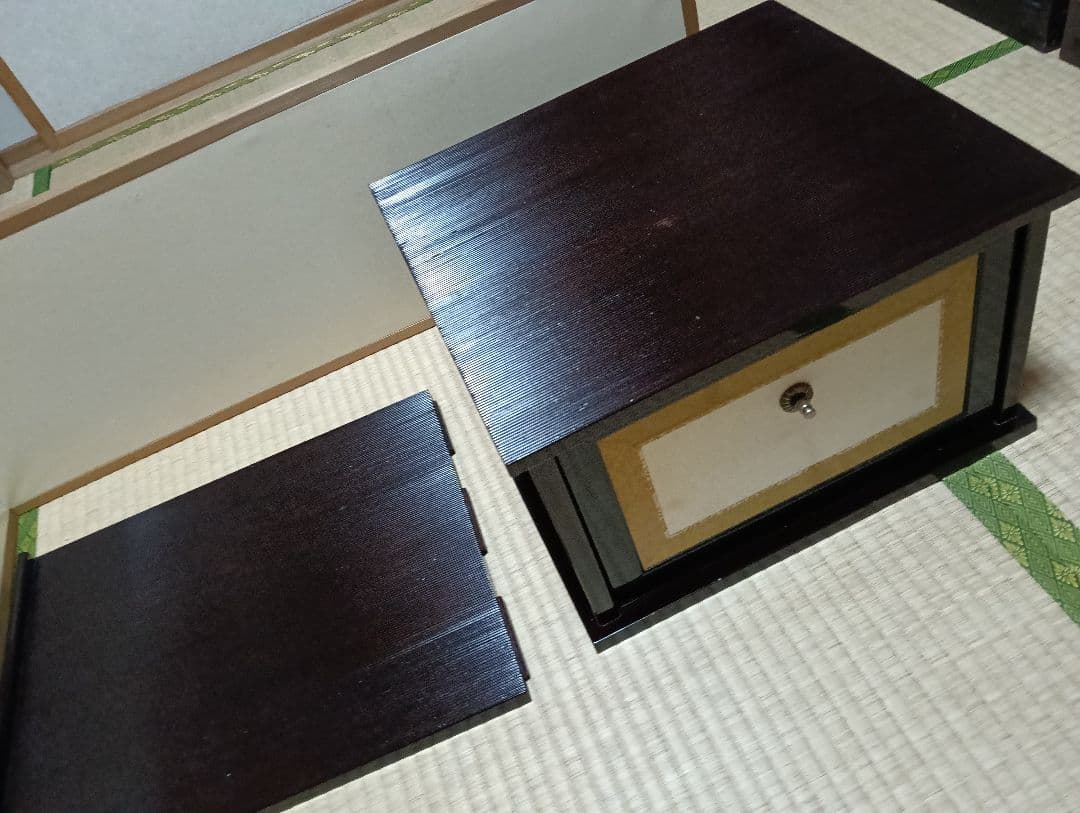 【茶道具整理中】お値下げしました！　木箱付　平安光入　造　溜塗　小袋棚