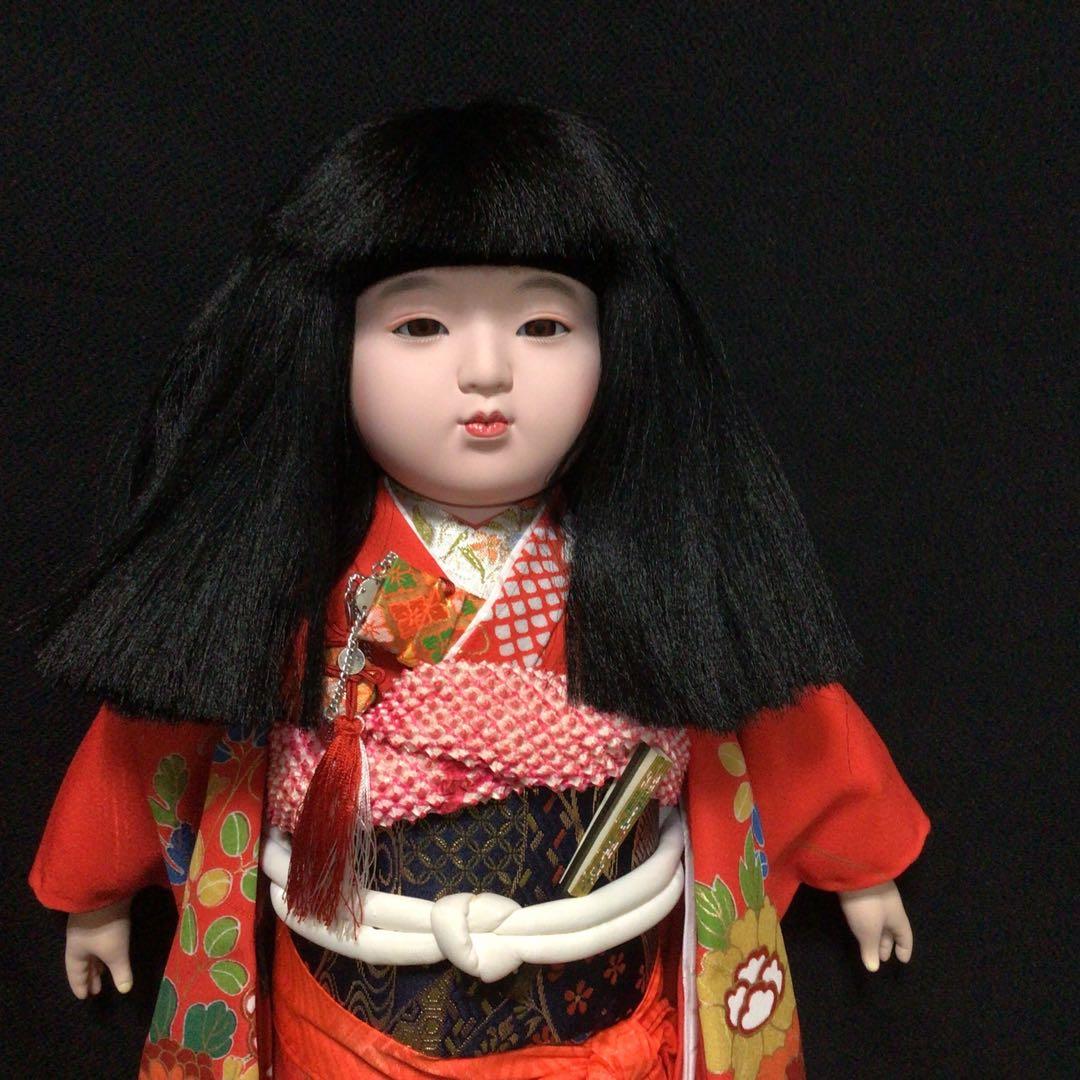 市松人形 赤色の着物　３体まとめ売り　極美品