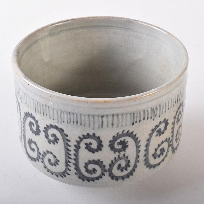 伊万里焼　古伊万里　初期伊万里　蛸唐草文　茶碗　袱紗付　時代箱付　D　R8105