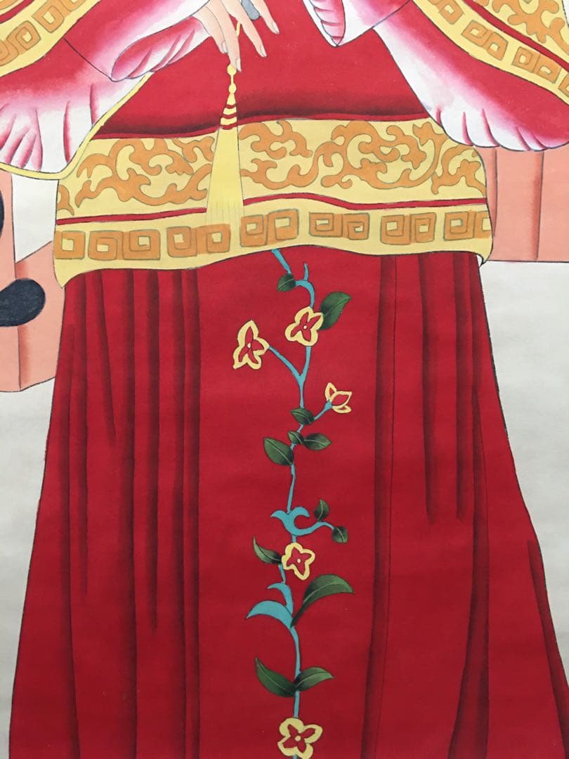 中国 仕女画 人物画 掛け軸 中堂 四尺 手描き 宣紙 中国美術 インテリア