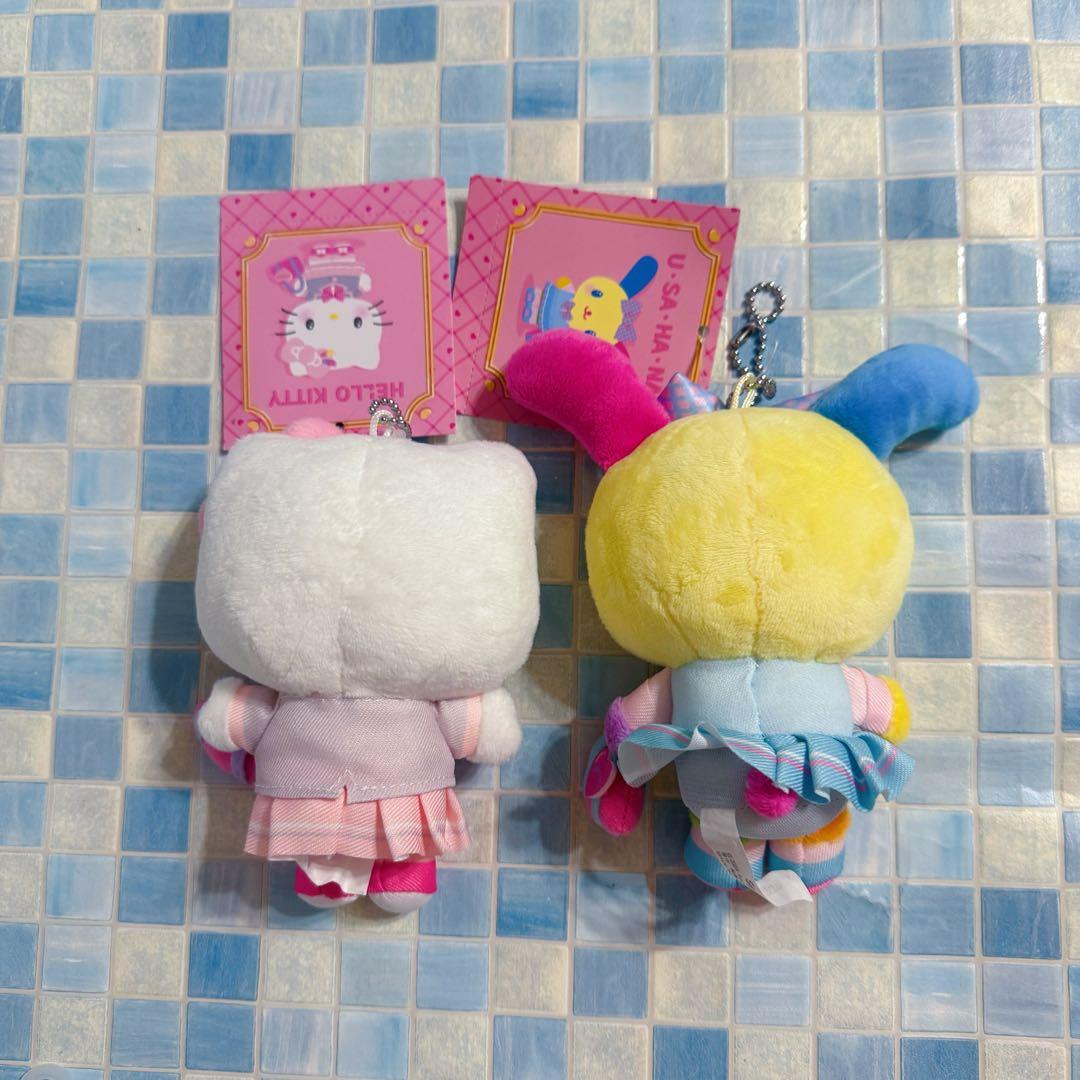 サンリオ学園きらめき部　ハローキティ　ウサハナ　ぬいぐるみマスコット　2点セット