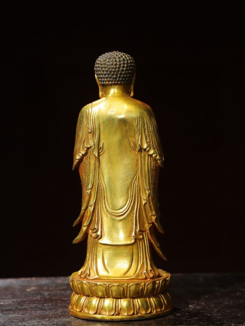 仏教美術 鎏金阿弥陀仏駅像 釈迦牟尼仏像 家内仏堂 供仏 置物