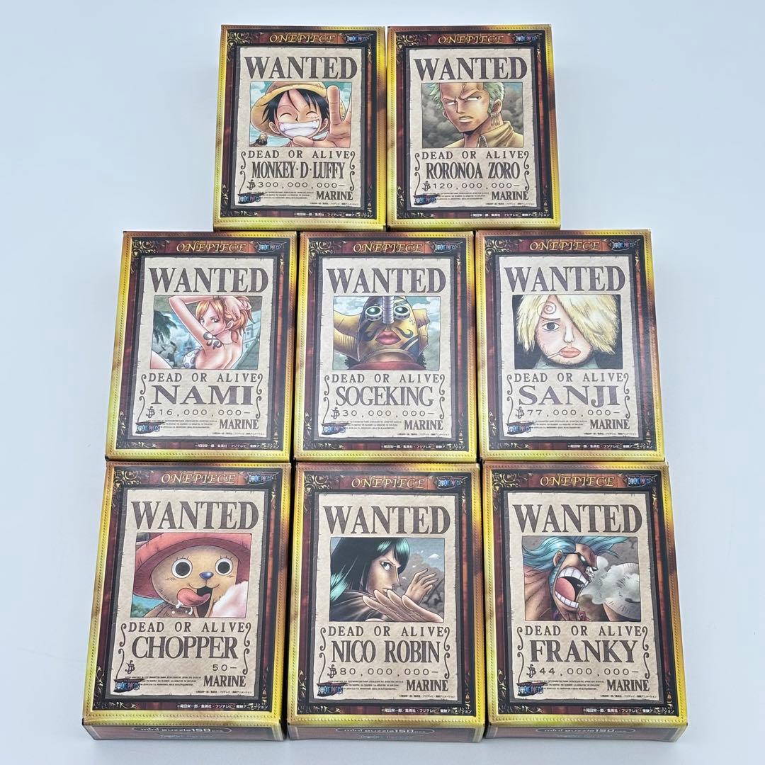 ①ONE PIECE ワンピース 手配書ミニパズル150ピース 完成品18個
