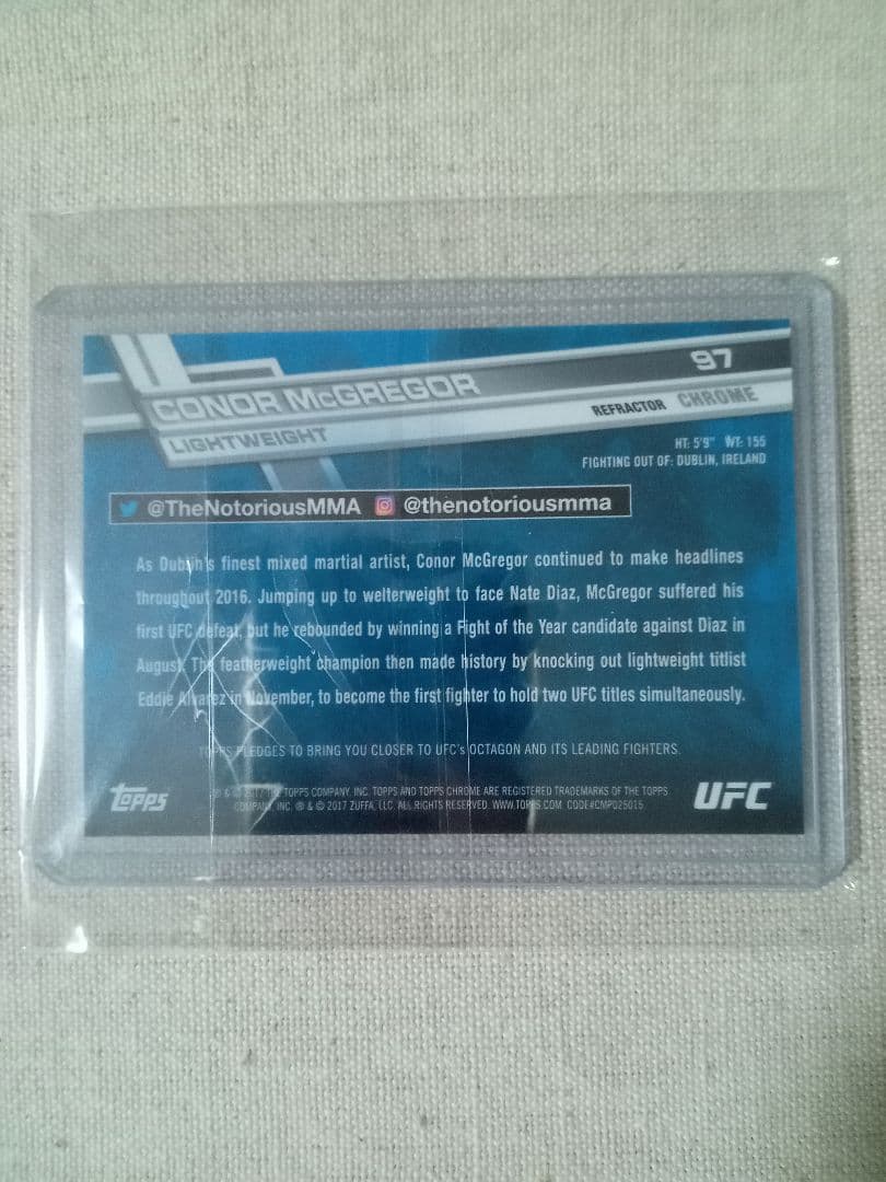UFC Topps コナー・マクレガー　リフラクターカード