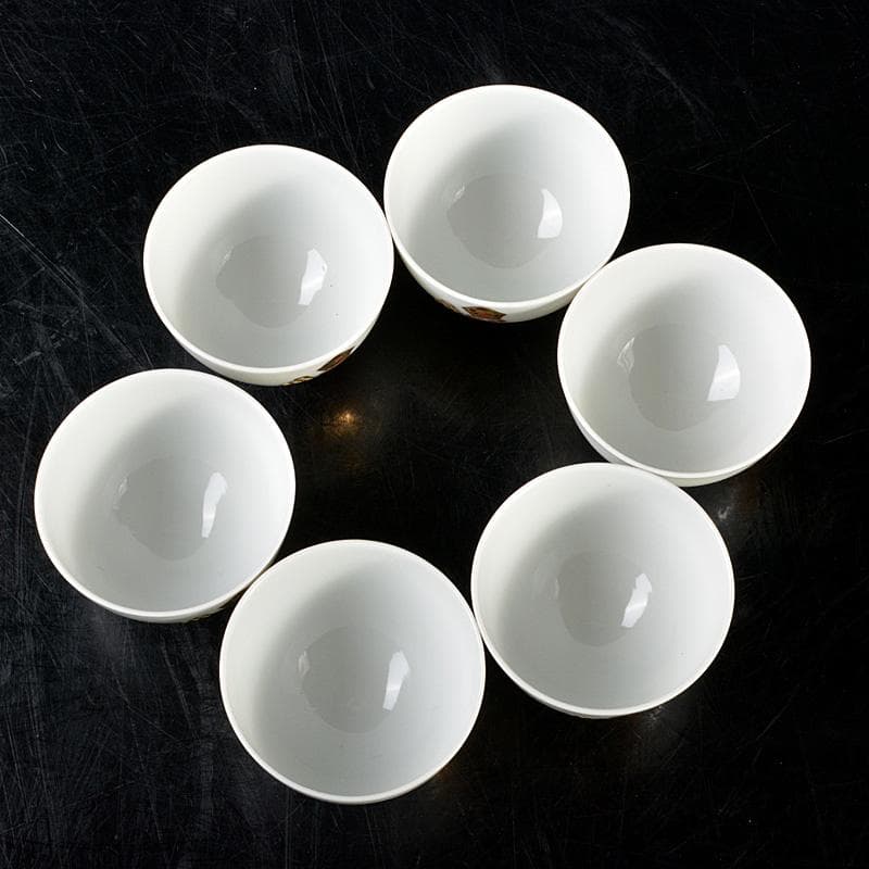 京焼　平安　三世　輝山造　色絵金彩　猿図煎茶碗　6客　共箱　M　R6080