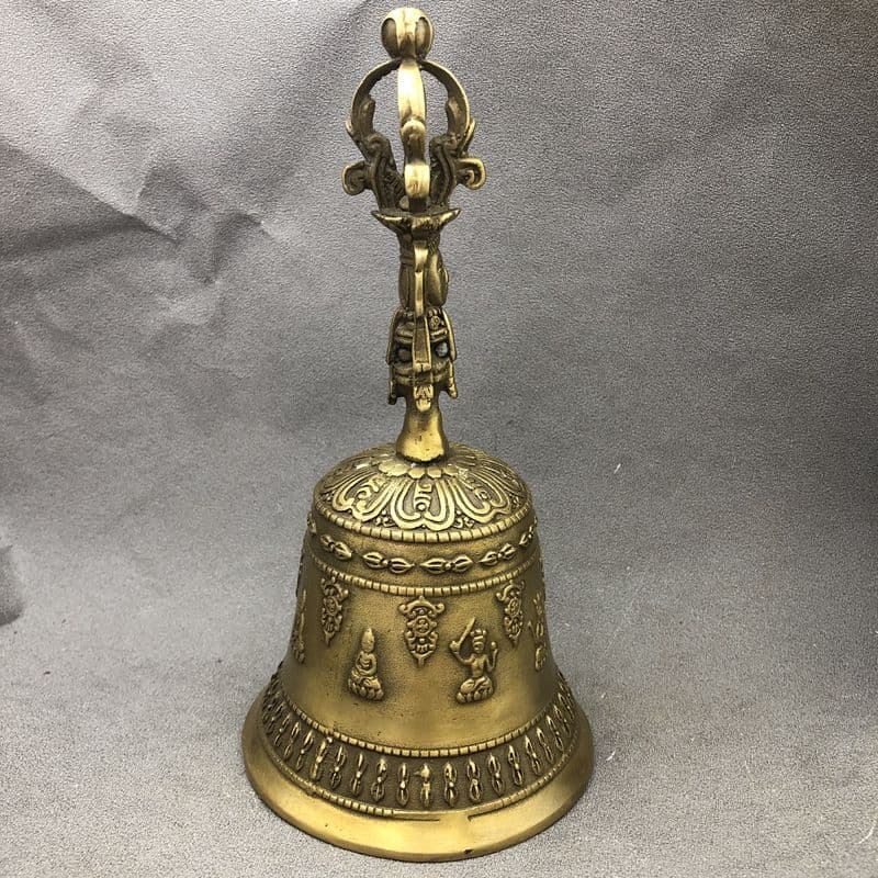 銅器 法器 仏字鈴 銅鈴 七仏手揺鈴 鎮宅辟邪 開運風水 招財 置物