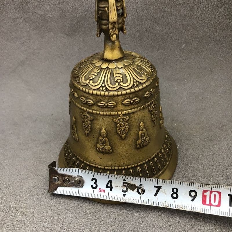 銅器 法器 仏字鈴 銅鈴 七仏手揺鈴 鎮宅辟邪 開運風水 招財 置物