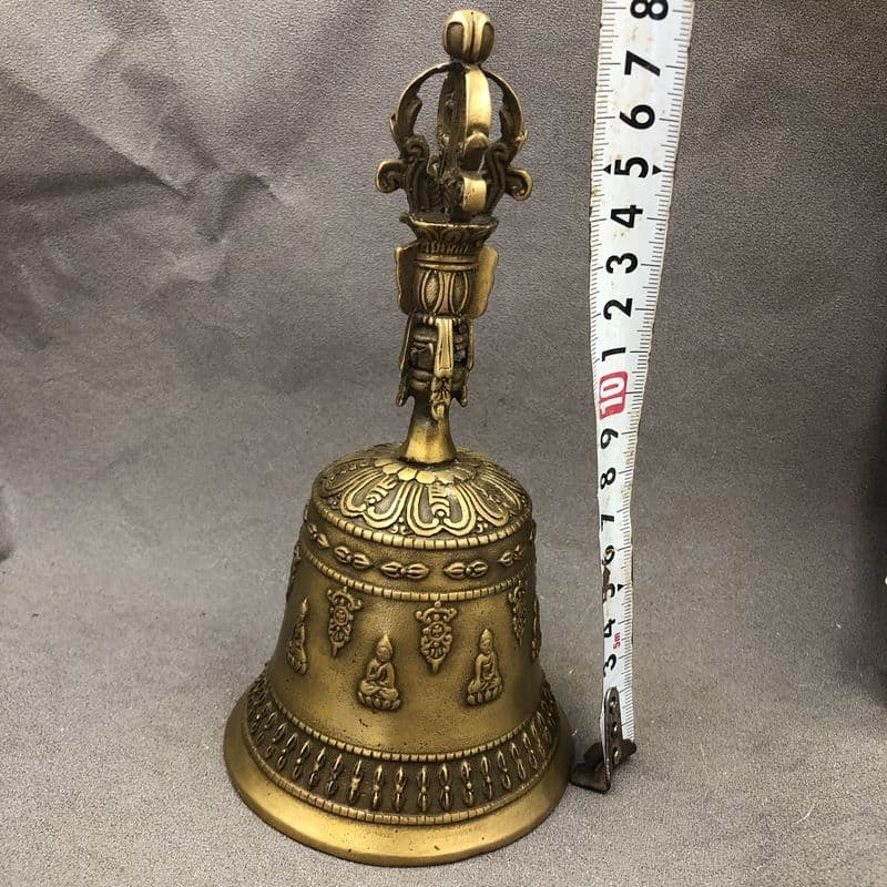 銅器 法器 仏字鈴 銅鈴 七仏手揺鈴 鎮宅辟邪 開運風水 招財 置物