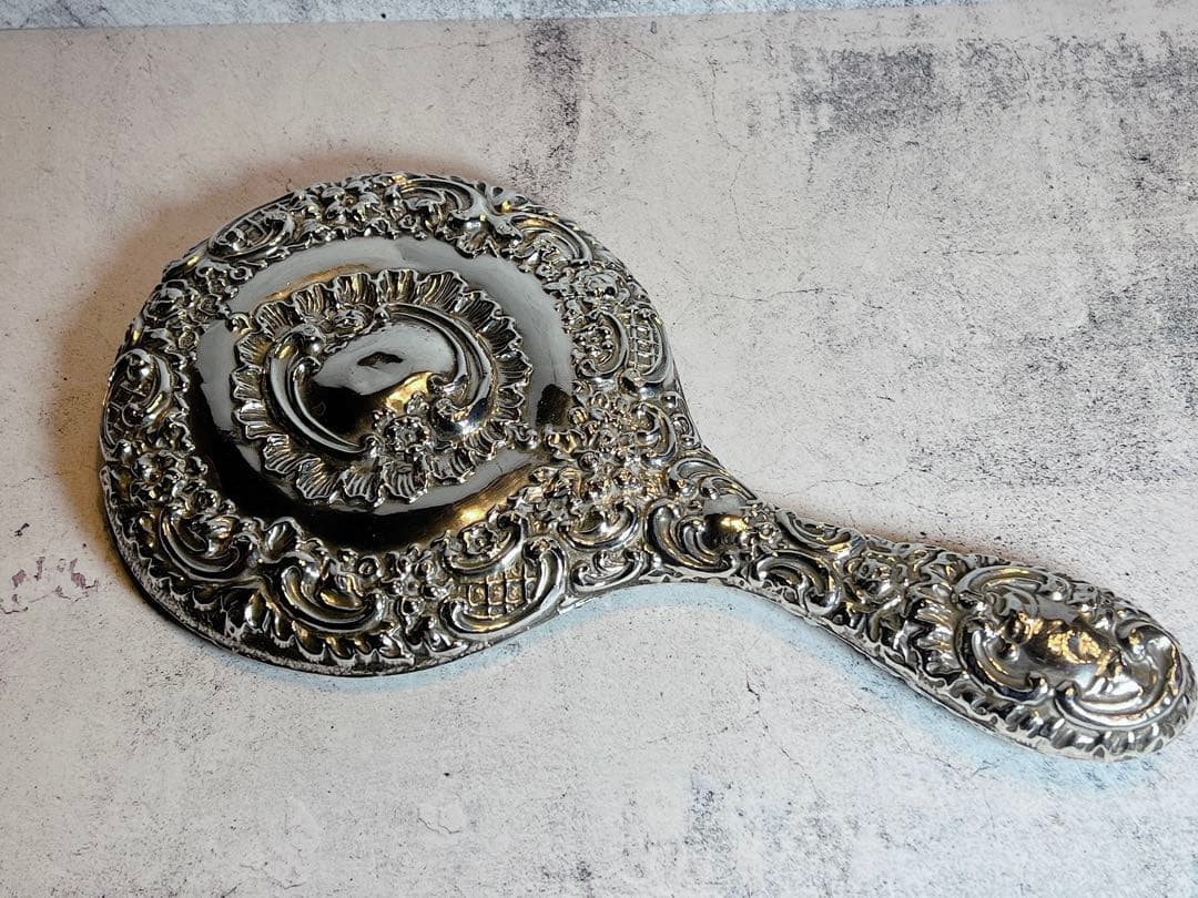 英国製　アンティーク　手鏡　ミラー　イギリス　antique silver