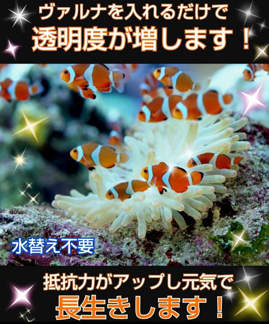 水槽の水が綺麗になる【ヴァルナ】有害物質を抑制し透明度抜群に！水槽に入れるだけ！