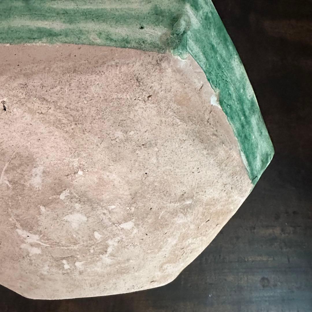 希少 遼代 三彩八角盤 清朝期 粉彩花の図 輪花台皿 中国古玩 中国美術 骨董品