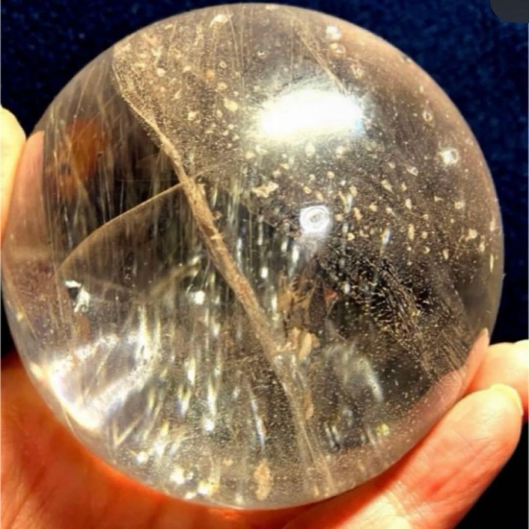 超特大　77mm ゴールドルチルクォーツ　金針水晶　パワーストーン