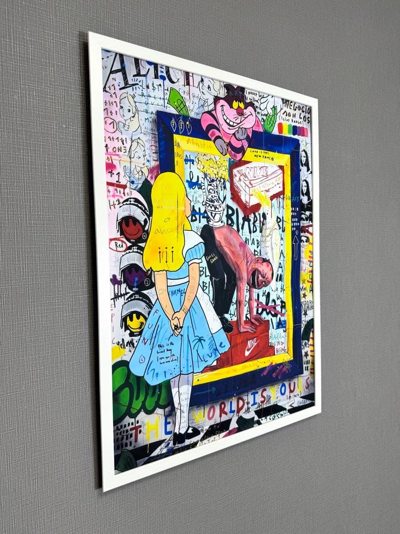 No.163フレーム付きキャンバスアート　アリス　オマージュアート　ブランド絵画