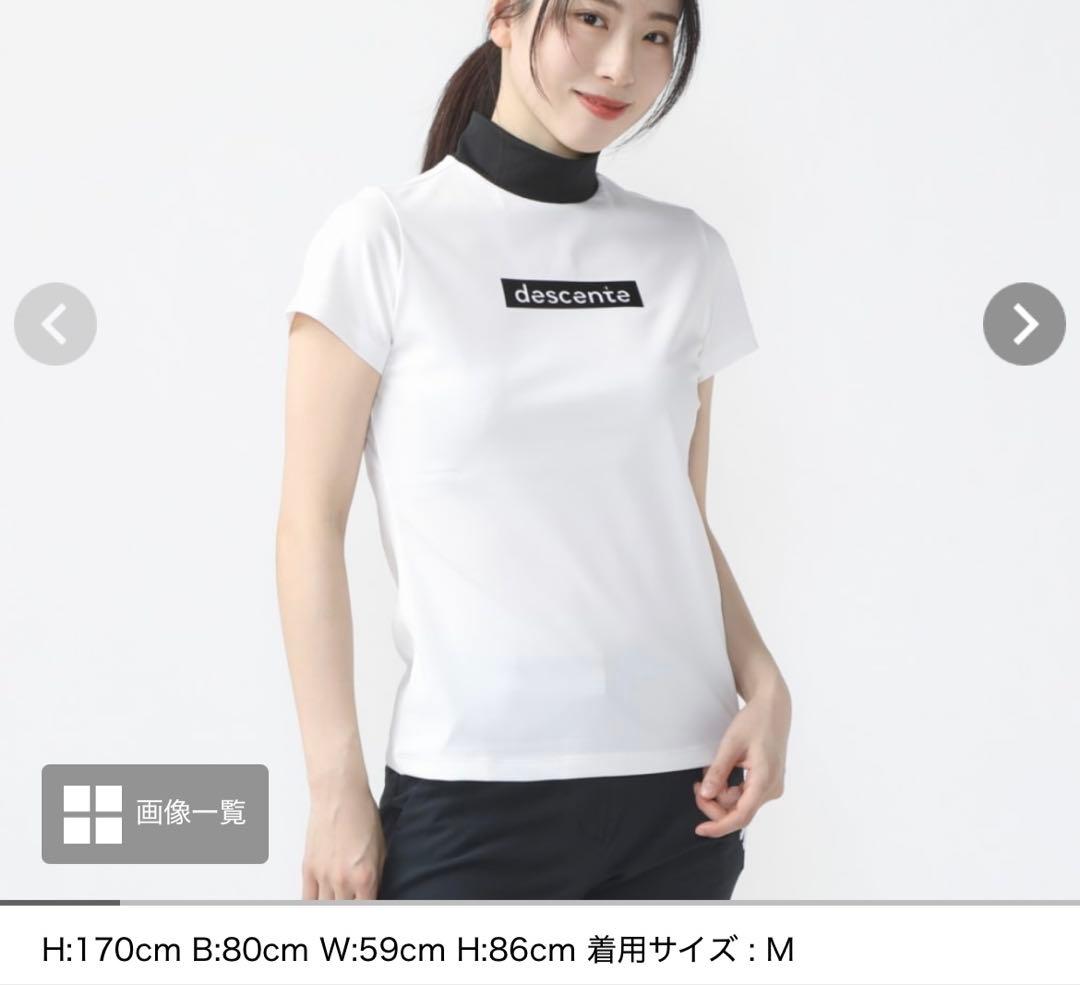 ◽️DESCENTE GOLF モックネック半袖シャツ ピンクベージュ　S