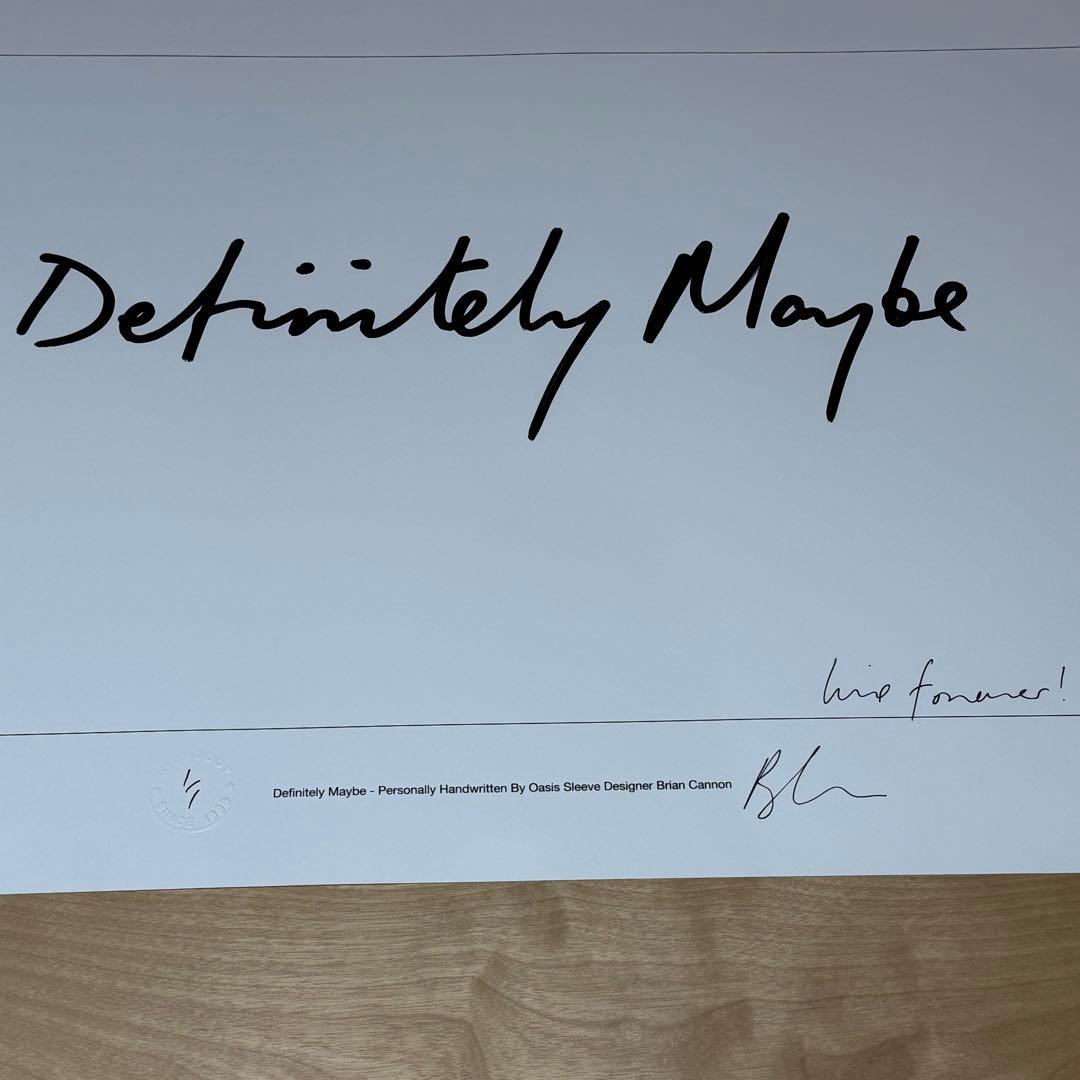直筆サイン definitely maybe OASIS ファーストアルバムロゴ