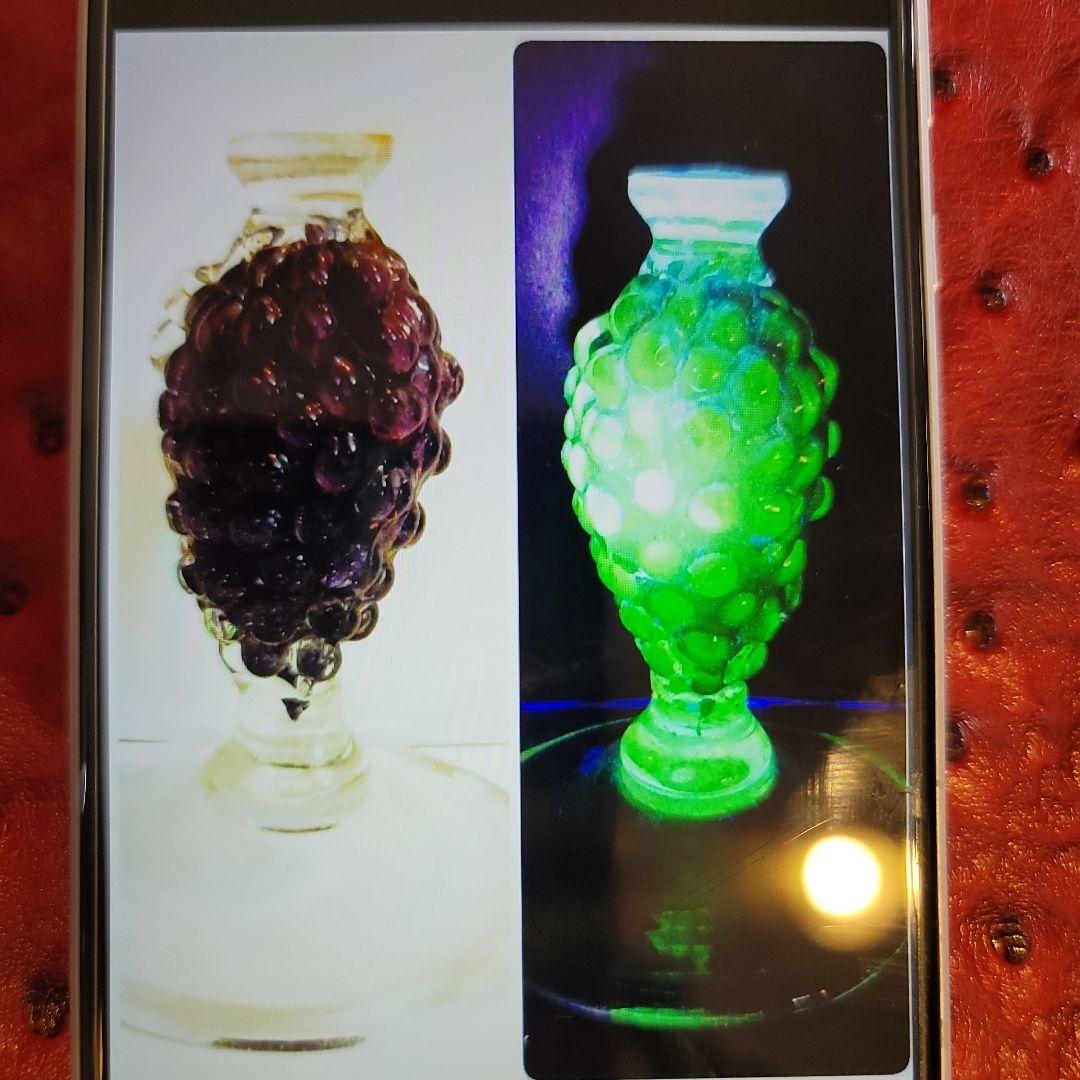 珍品❗紫色のブドウ型ガラス装飾品 ウランガラス