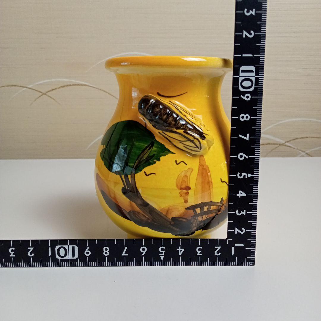 ビンテージ　フランス　エクサンプロヴァンス　花瓶　蝉 E−595