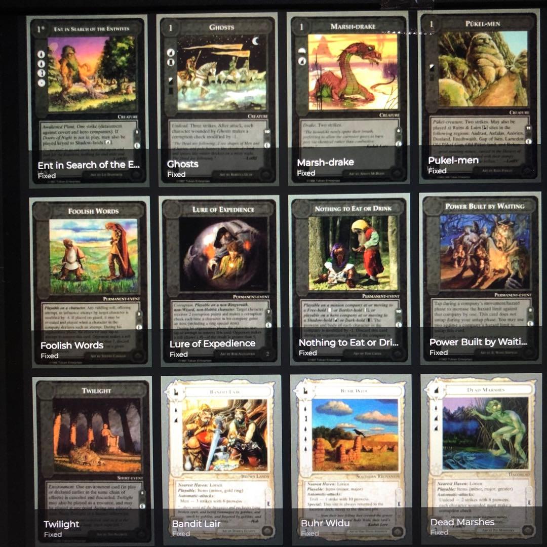 ミドルアース　カード　チャレンジデッキE ccg コンプ　指輪物語　トレカ