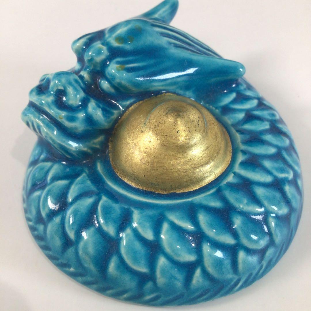 Ｓ１３０　香合　『真葛香斎造』『交趾』『玉龍香合』　共箱　茶道具