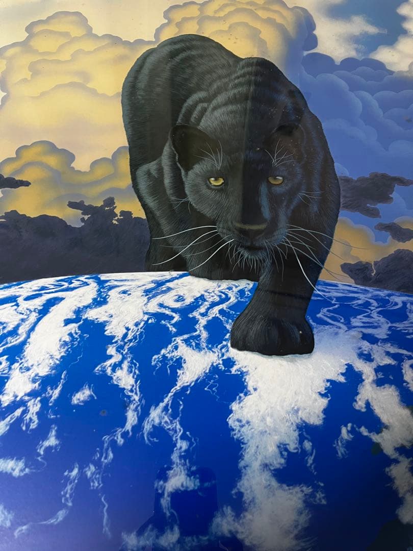 【希少価値の黒豹】シムシメール 「未来を探し求めて」美品 ジークレー 絵画 AP