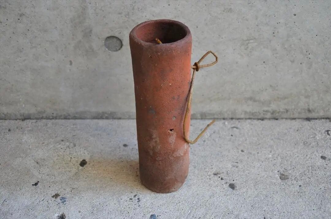 江戸初期　常滑　筒花生　花器　骨董品　アンティーク　g