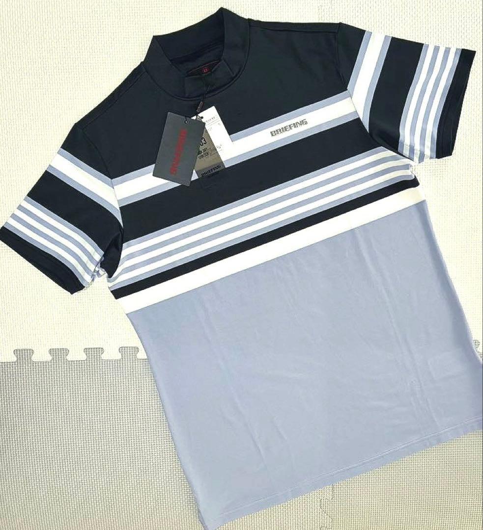 BRIEFING GOLF MARINE STRIPE HIGH NECK／L