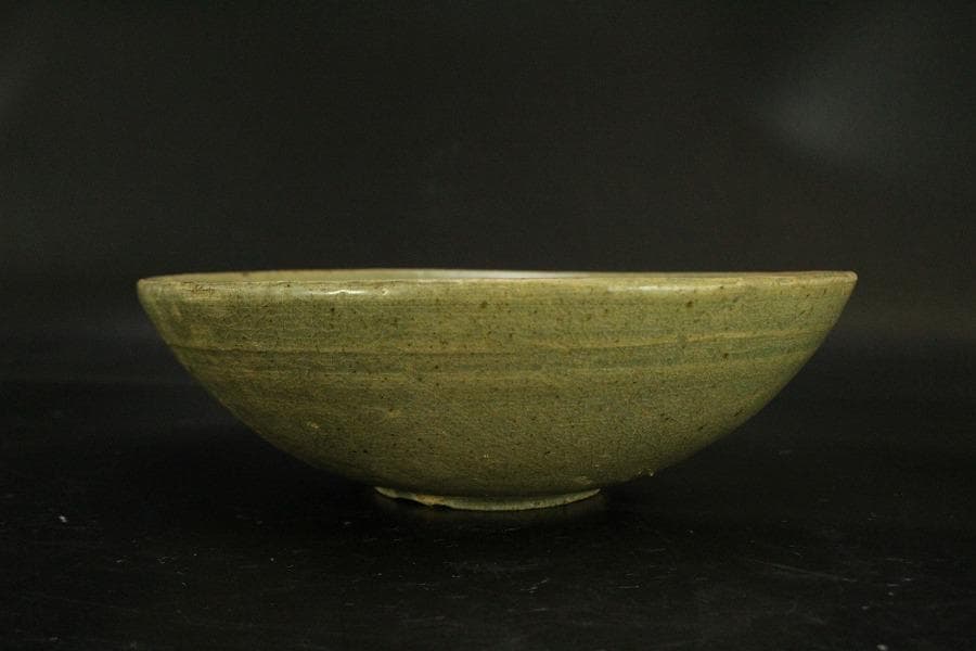 高麗青磁 花象嵌 碗 李朝(ZE529)