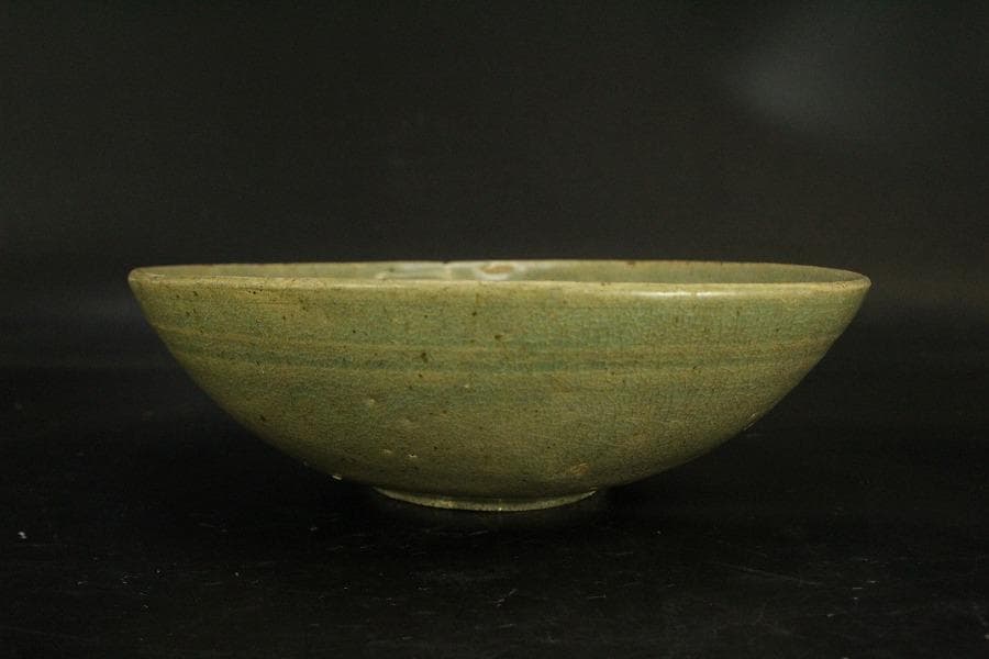 高麗青磁 花象嵌 碗 李朝(ZE529)