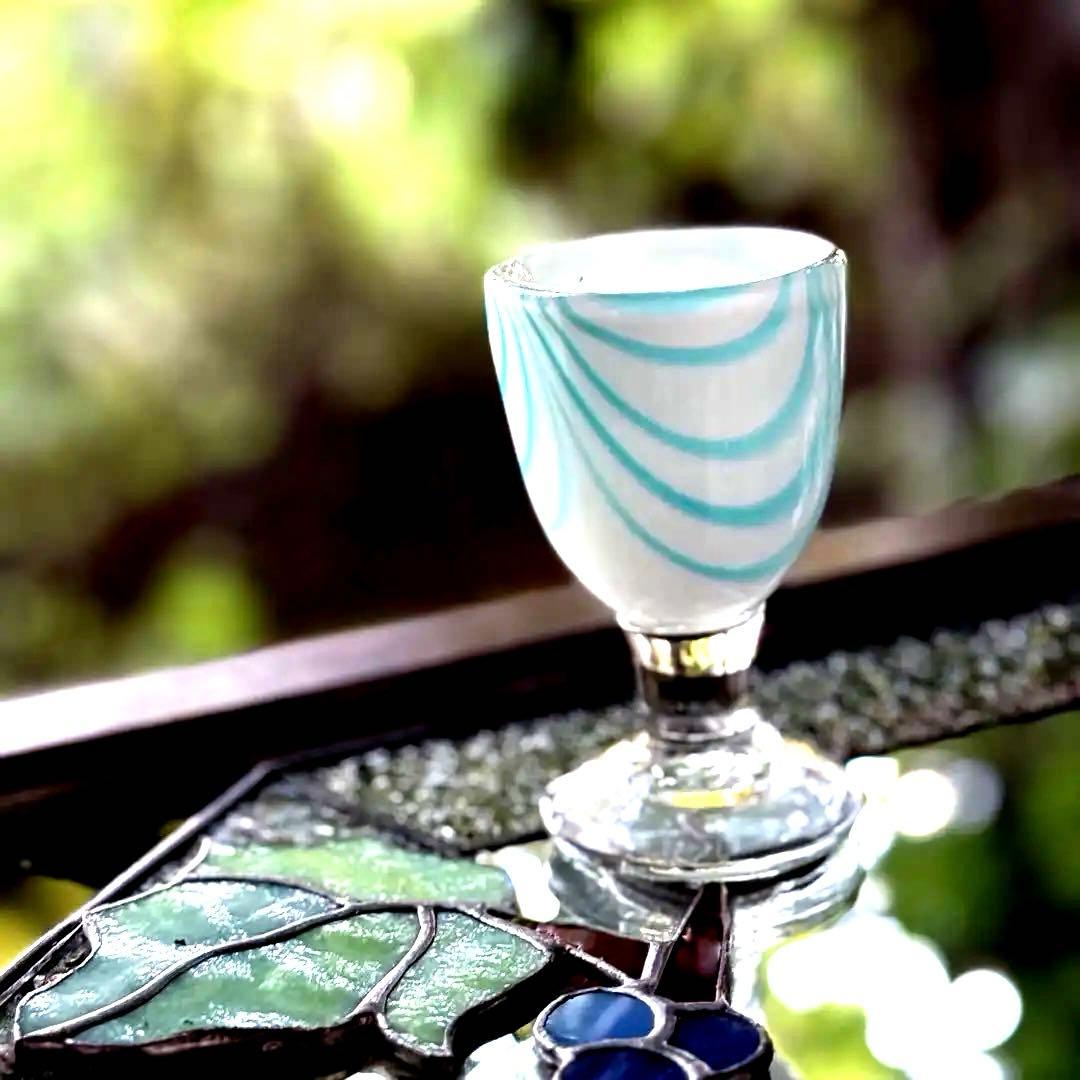 2190様感謝‼️愛らしい薄荷色の氷コップ‼️水色❌乳白氷コップ 1客