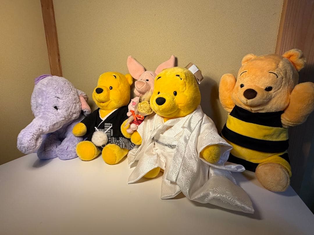 和装はハンドメイド「世界に一個だけ」プーさん ぬいぐるみ セット【値段交渉あり】