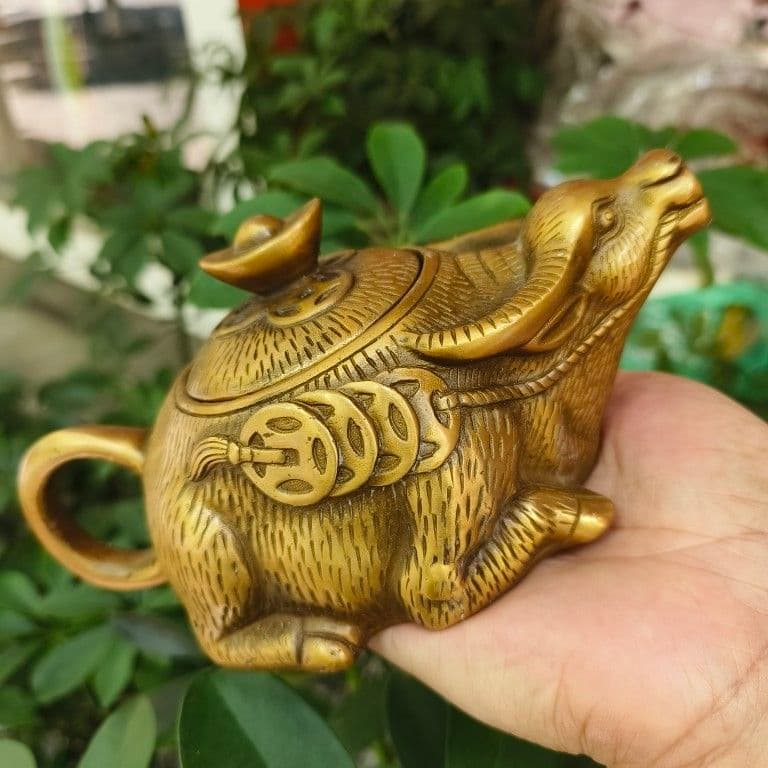 銅器 牛茶壺 酒壺 煎茶器 装飾品 工芸品 置物