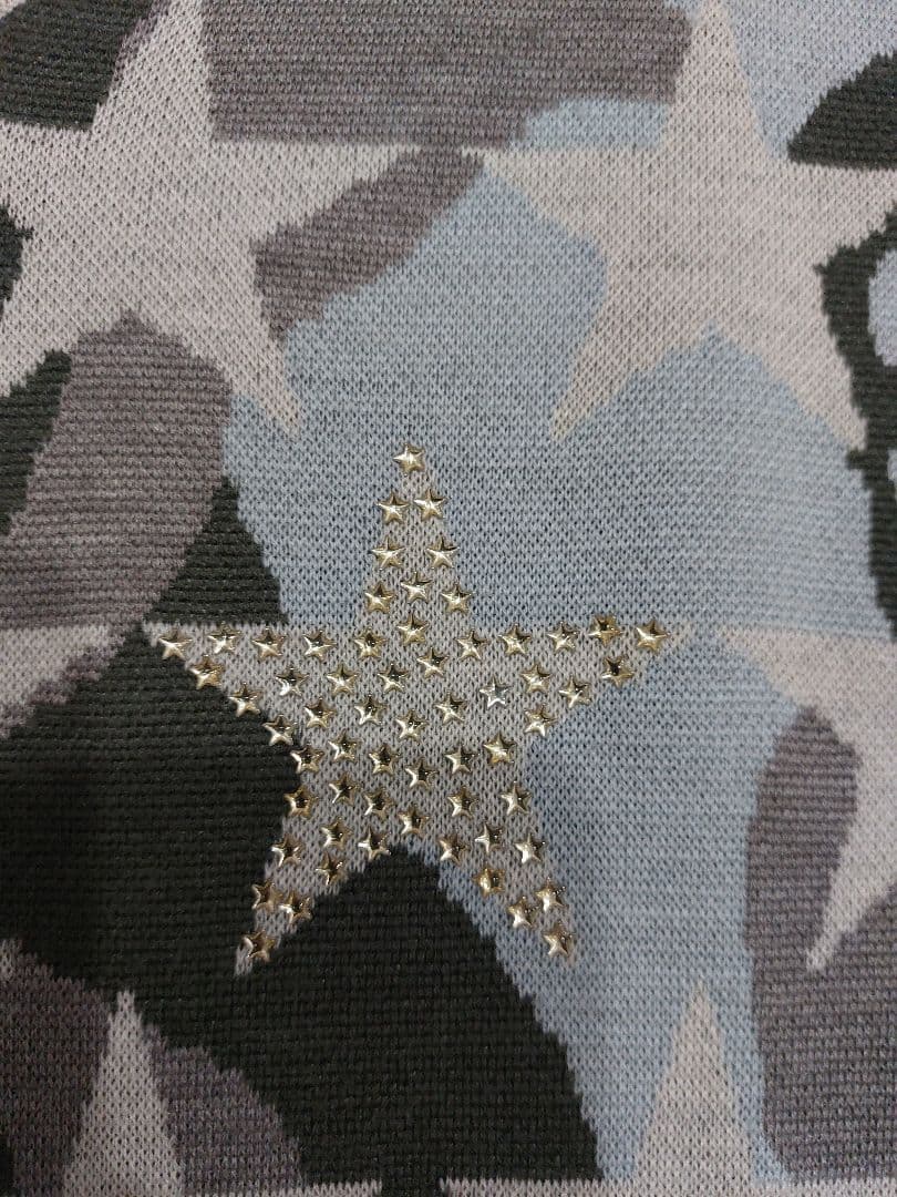 マークアンドロナ　ニット　セーター　ゴルフ　メンズ　Vネック　M　ラインストーン