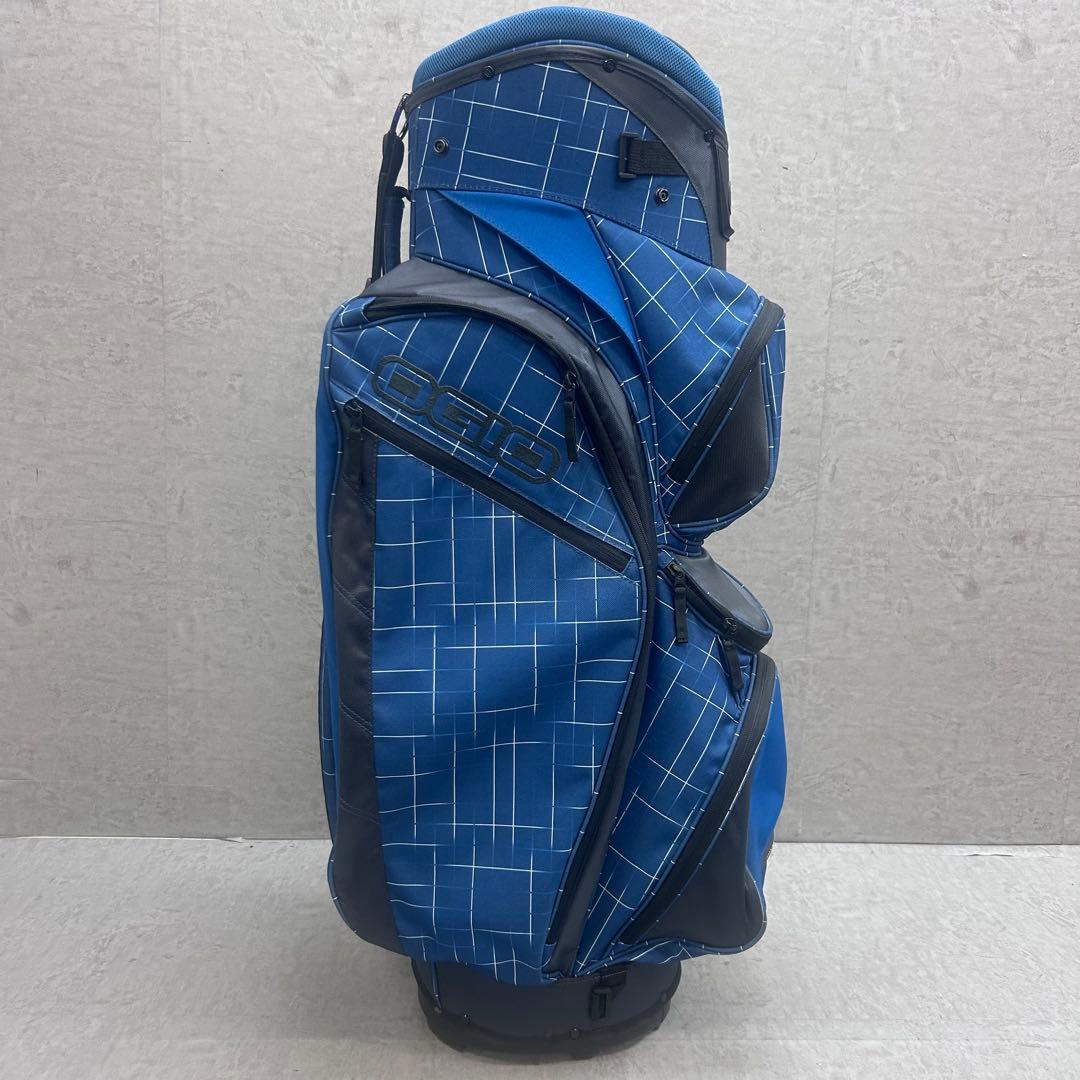 OGIO ゴルフ　キャディバッグ　ブルー　格子模様　オジオ　カード式　9.5型