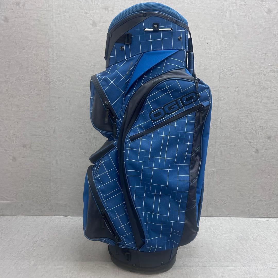 OGIO ゴルフ　キャディバッグ　ブルー　格子模様　オジオ　カード式　9.5型