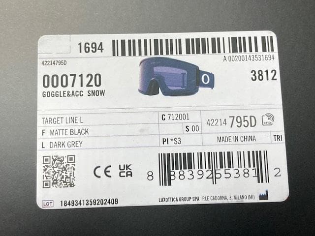 2025 オークリー Target Line L 7120-01 ゴーグル