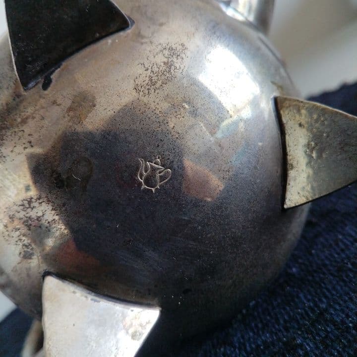 脚付きティーポット＆シュガーポットセット ビンテージ品 バラのレリーフ