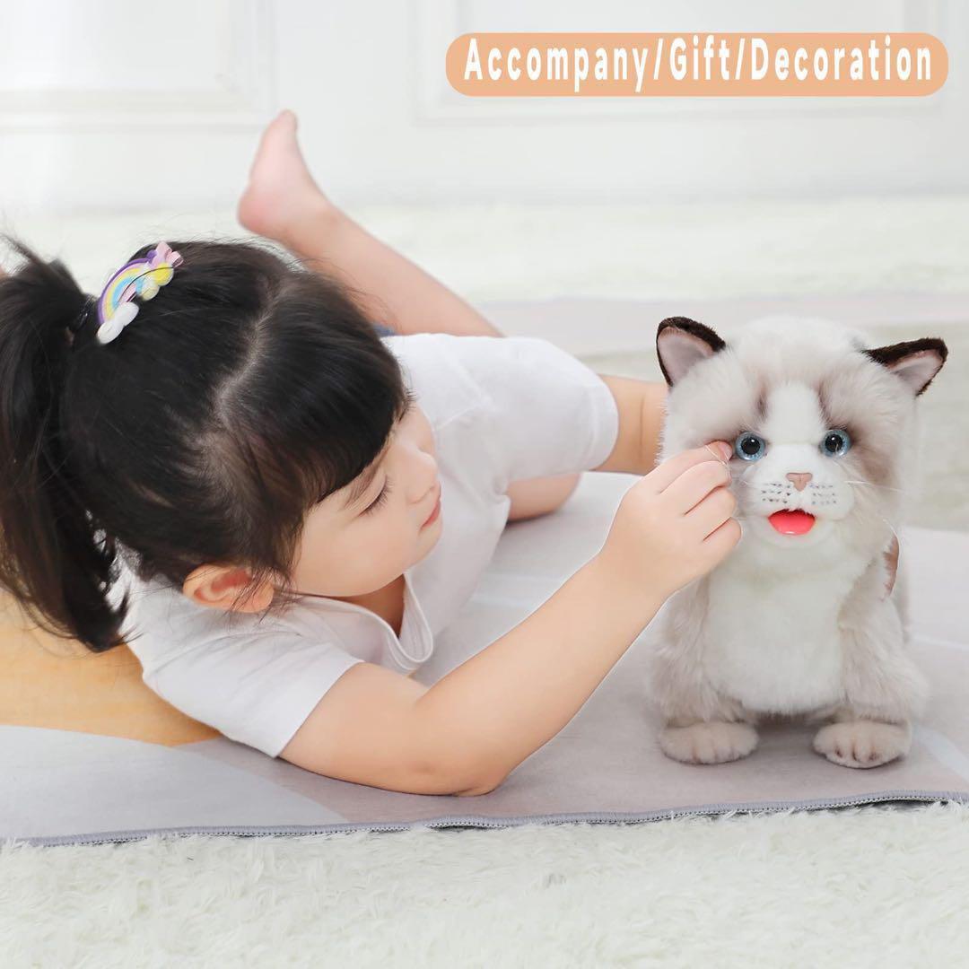★動物のぬいぐるみ インタラクティブなラグドール猫 誕生日 記念日 プレゼント