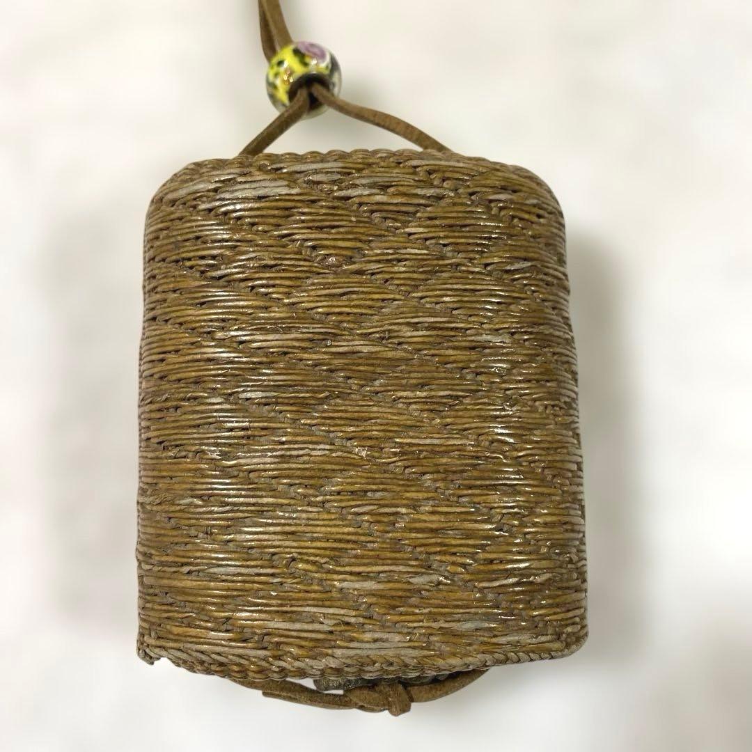 A-6 提物　下げ物　竹細工　在銘　根付　小物入れ　雑貨　時代物　美術品　工芸品