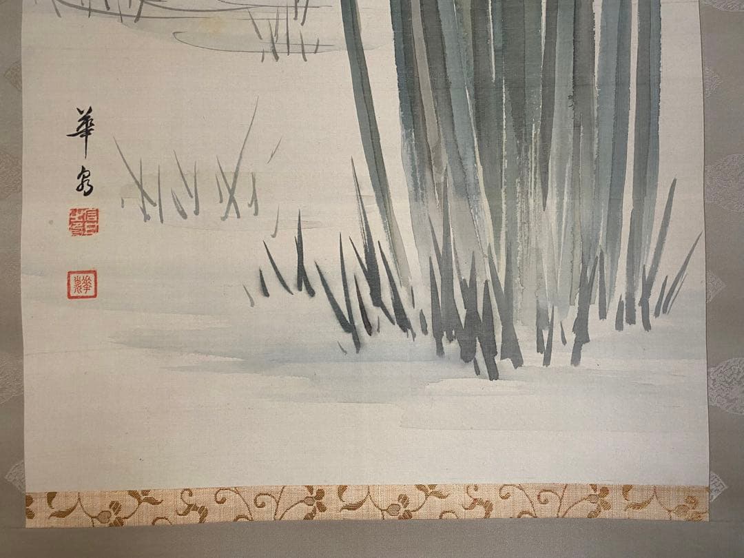 白鷺と花菖蒲の掛け軸