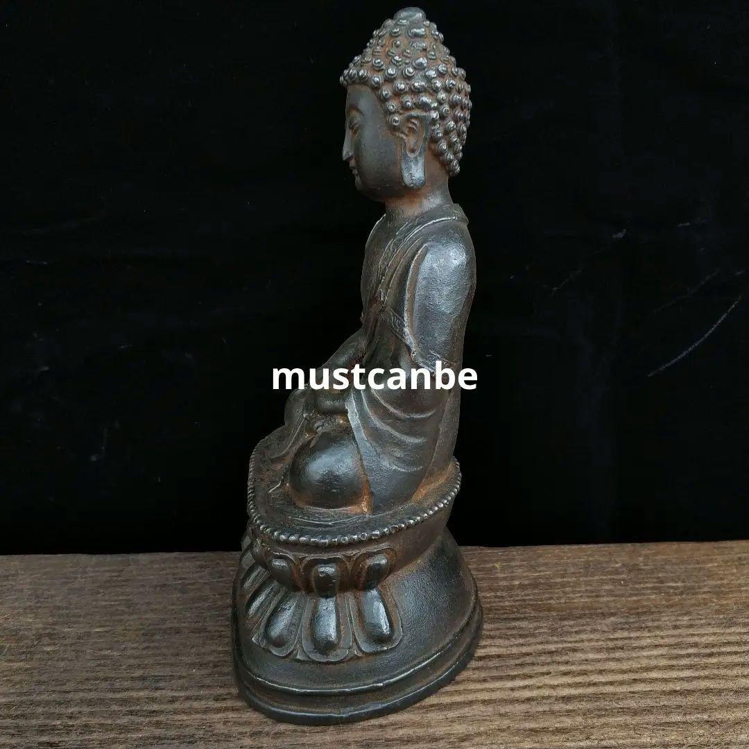 鉄器 仏像 釈迦仏坐像 彫刻 置物 開運 風水 工芸品
