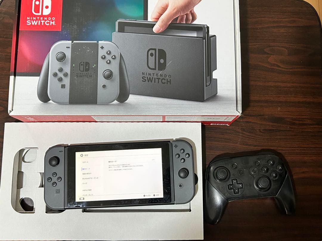 【動作品・プロコン付き】 ニンテンドー Switch スイッチ グレー 本体