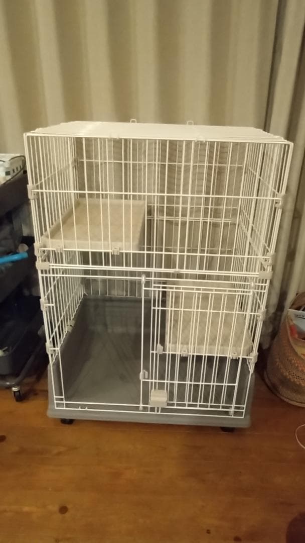カインズ　Pet’s One ホワイト 2段式キャットケージ